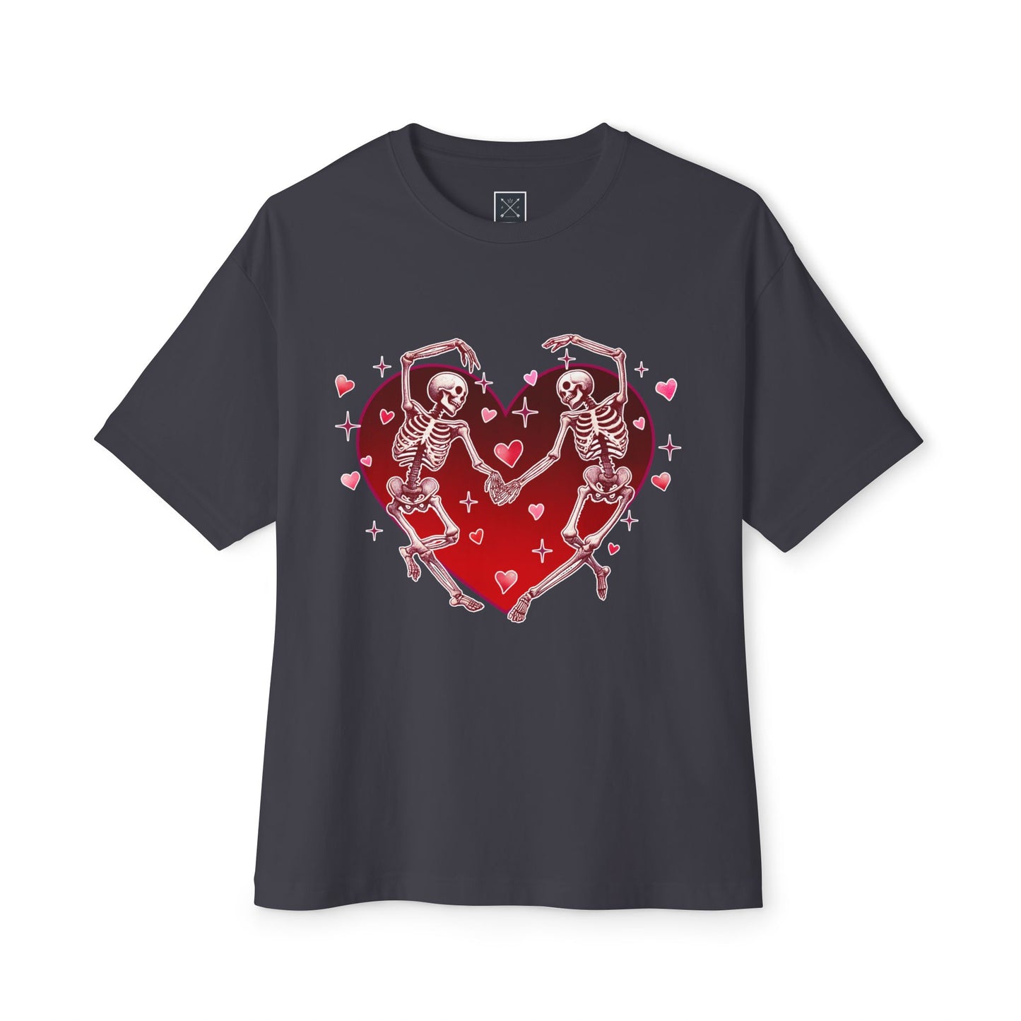 Skeleton Heart Lovers - Unisex Oversized Boxy T-shirt