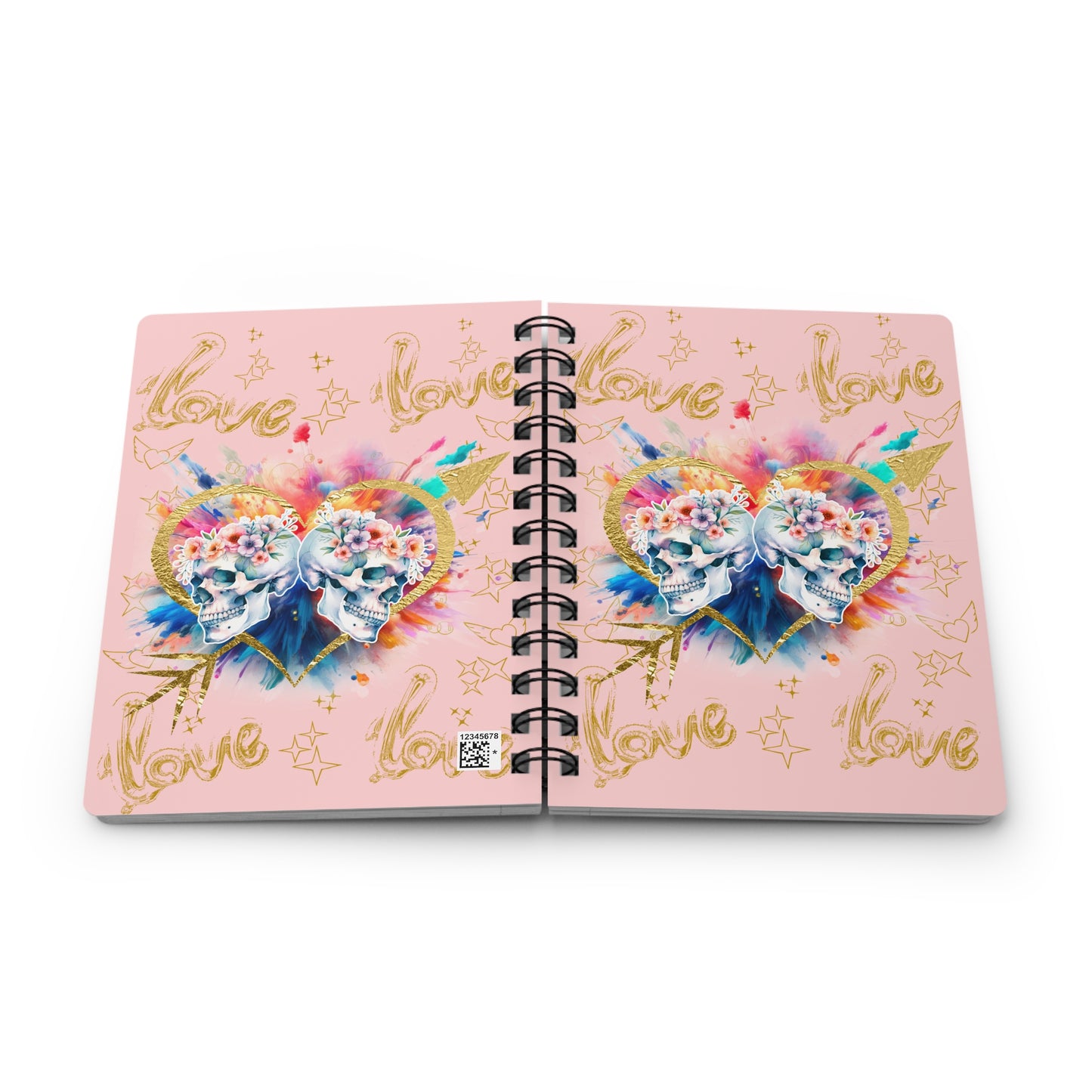 Love is Golden Watercolor (pink) - Spiral Notebook - Ruled Line