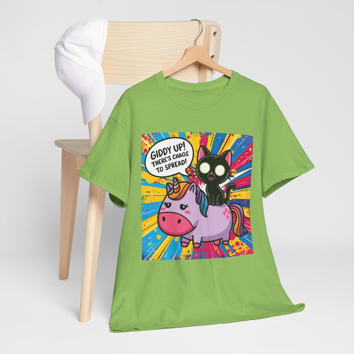 Giddy Up There’s Chaos To Spread - Unisex Heavy Cotton Tee