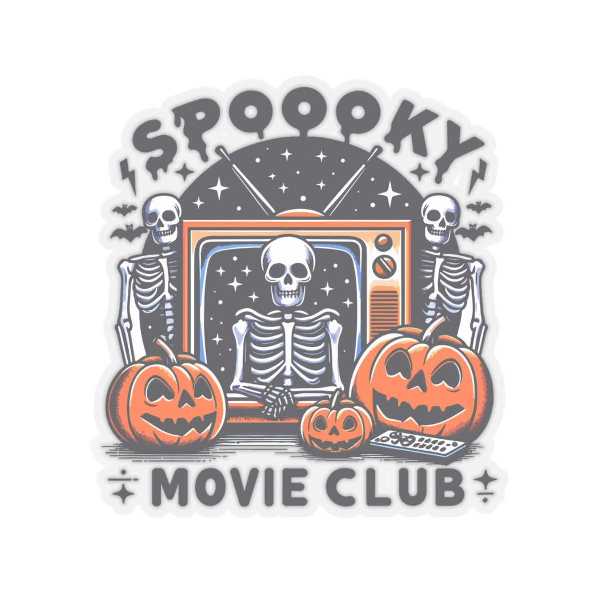 Spoooky Movie Club Themed - Kiss-cut Stickers