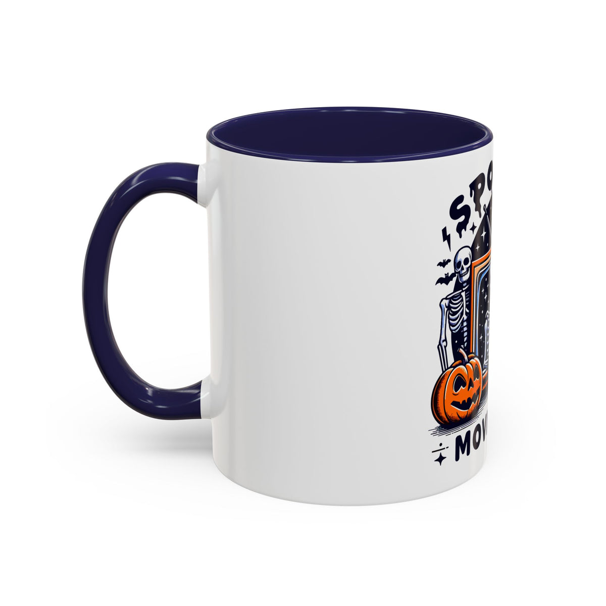 Spoooky Movie Club Skeletons - Color Accent Coffee Mug