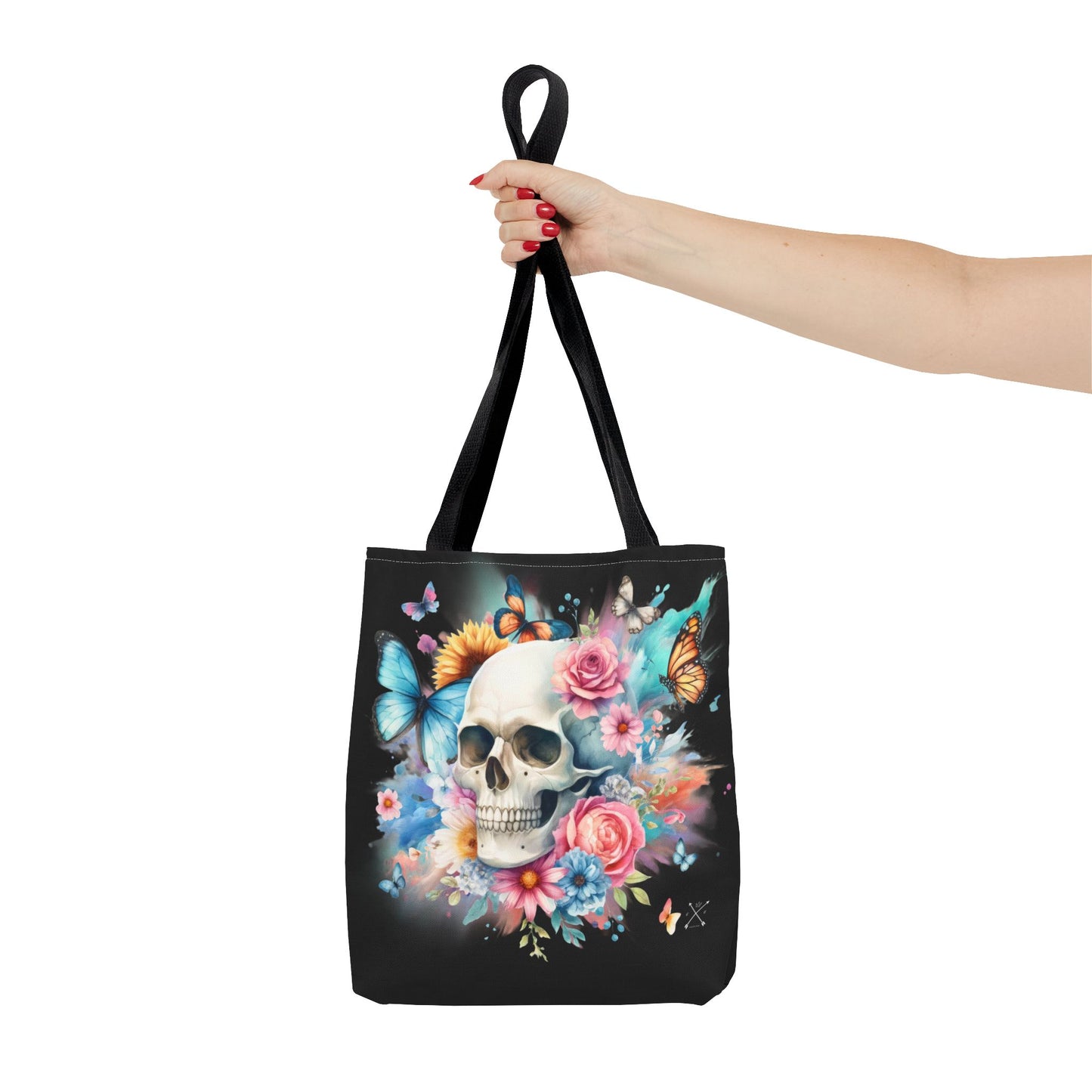 Watercolor Skull and Butterflies - Tote Bag (AOP)