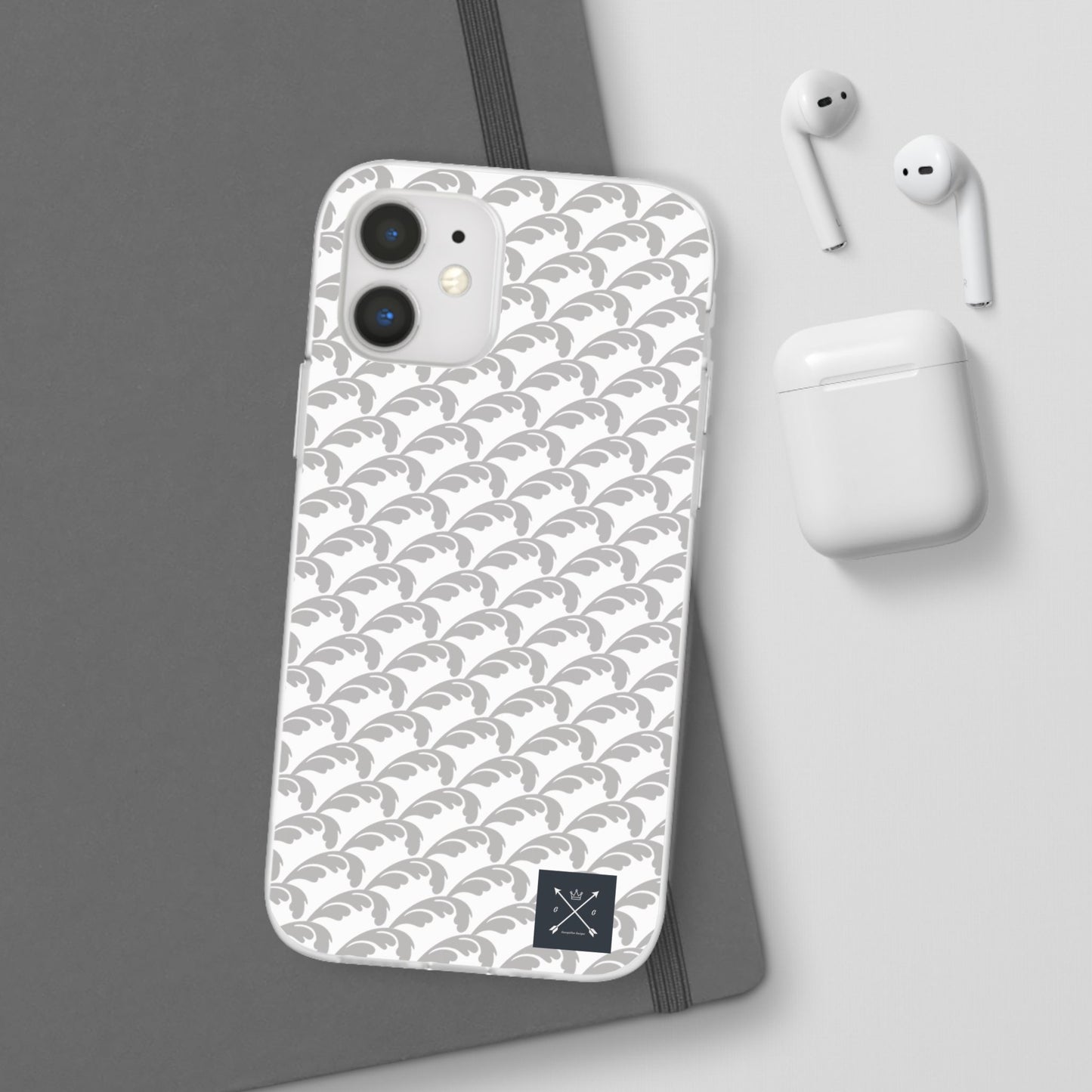 Beautiful Beloved Flourish (silver/white) - Flexi Phone Cases