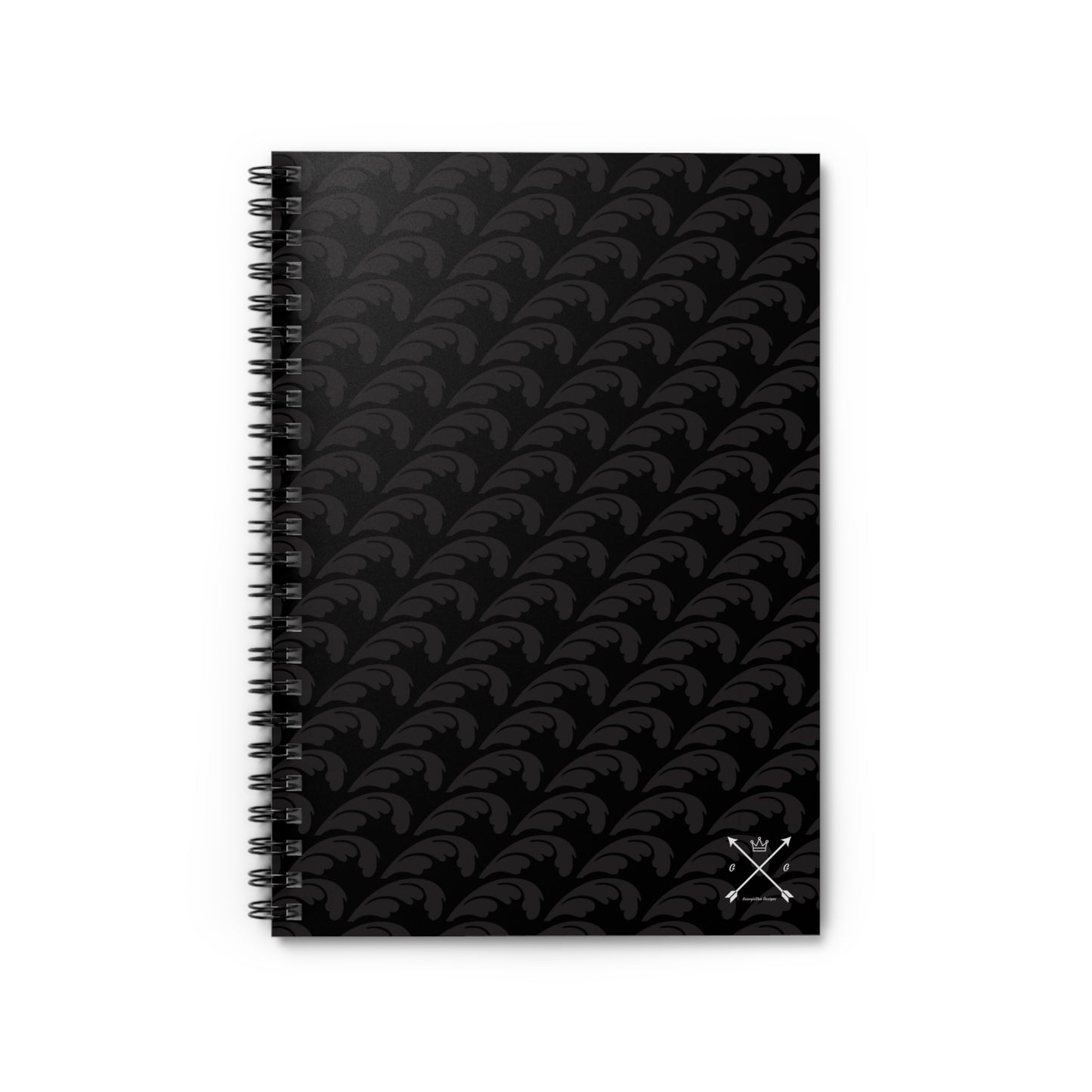 Beautiful Beloved Flourish (black/black) - Spiral Notebook - Ruled Line