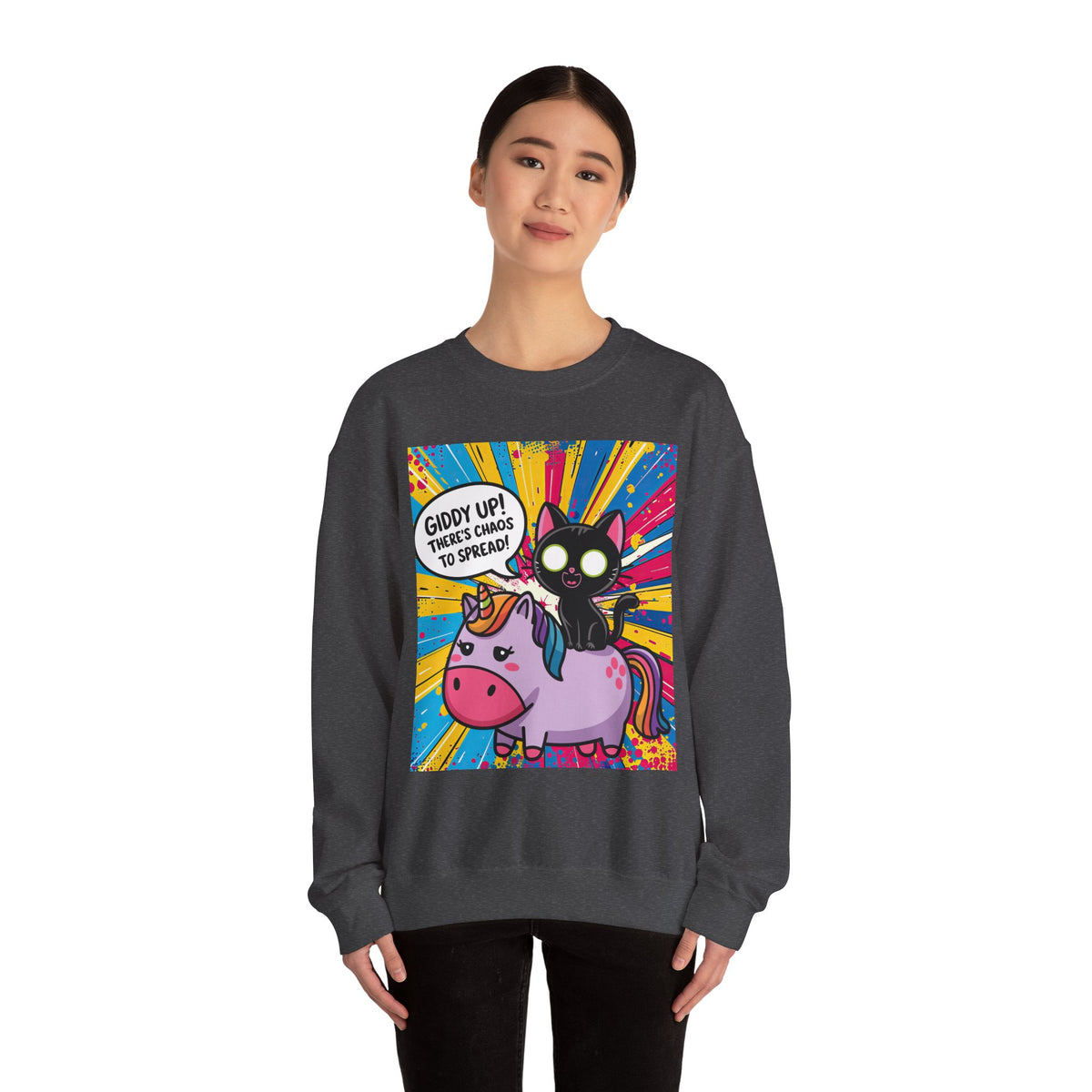 Giddy Up There's Chaos to Spread - Crewneck Sweatshirt