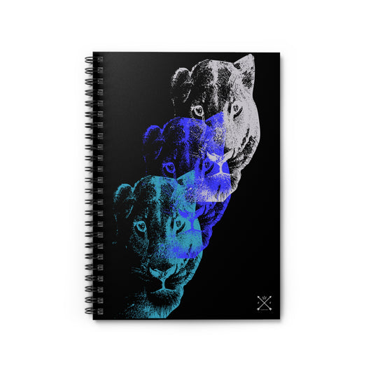 Lioness Arising - Spiral Notebook - Ruled Line - blk