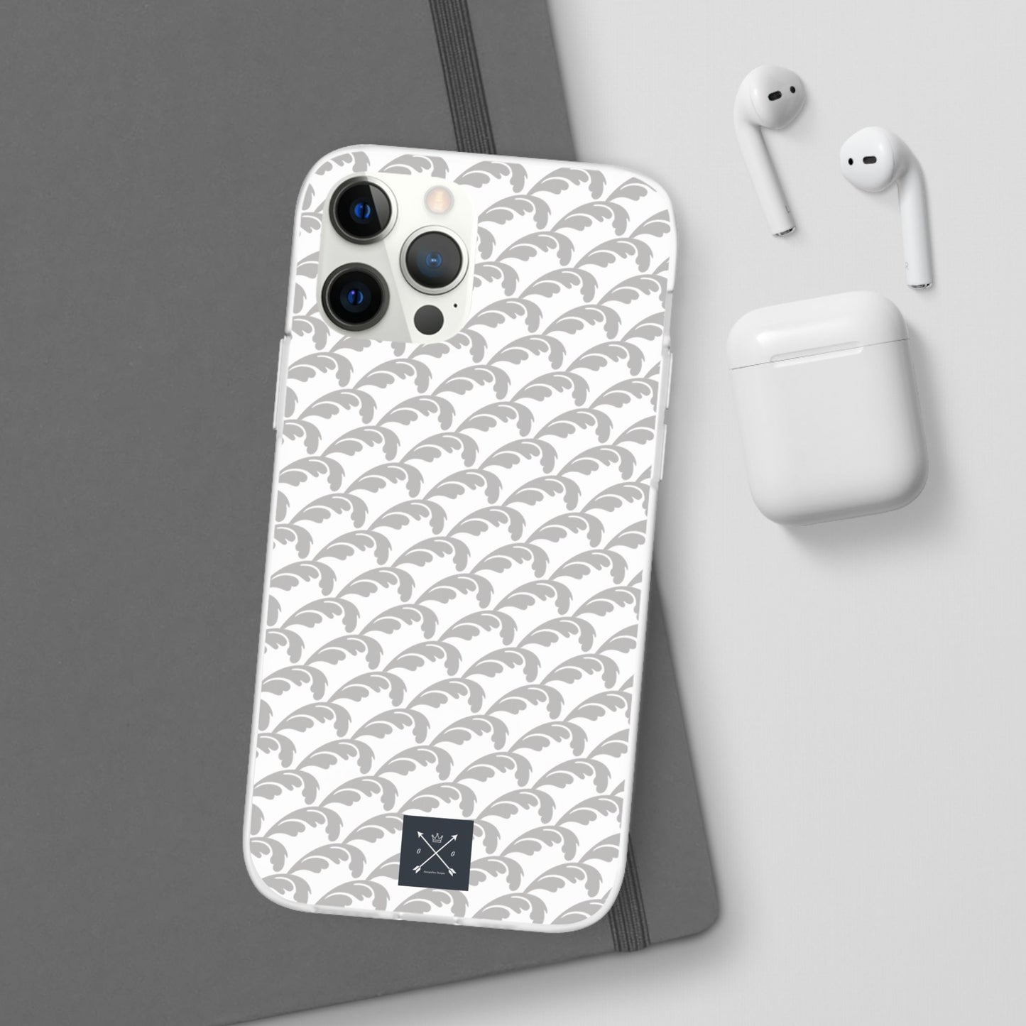Beautiful Beloved Flourish (silver/white) - Flexi Phone Cases