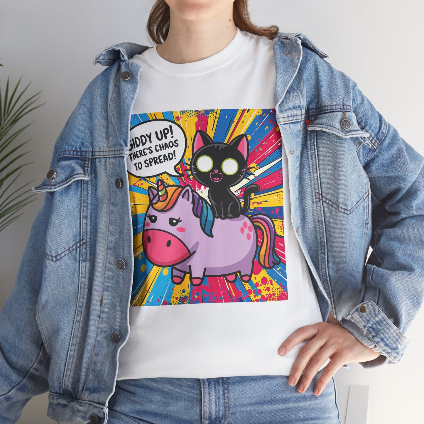 Giddy Up There’s Chaos To Spread - Unisex Heavy Cotton Tee