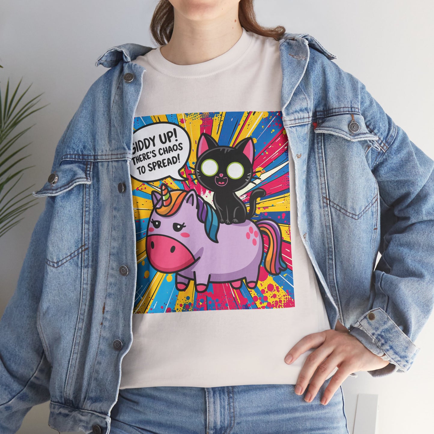 Giddy Up There’s Chaos To Spread - Unisex Heavy Cotton Tee
