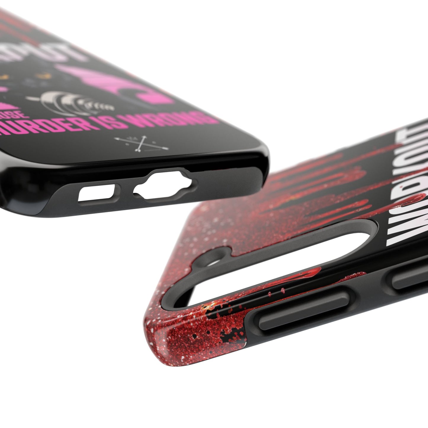 Edgy Cat Tough Phone Case - 'Workout Because Murder Is Wrong'