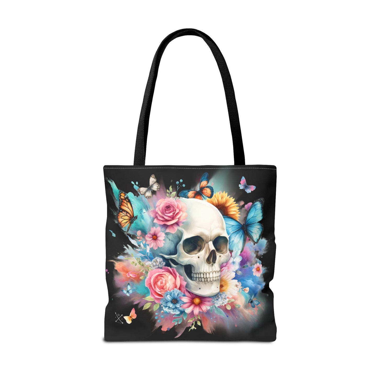 Watercolor Skull and Butterflies - Tote Bag (AOP)