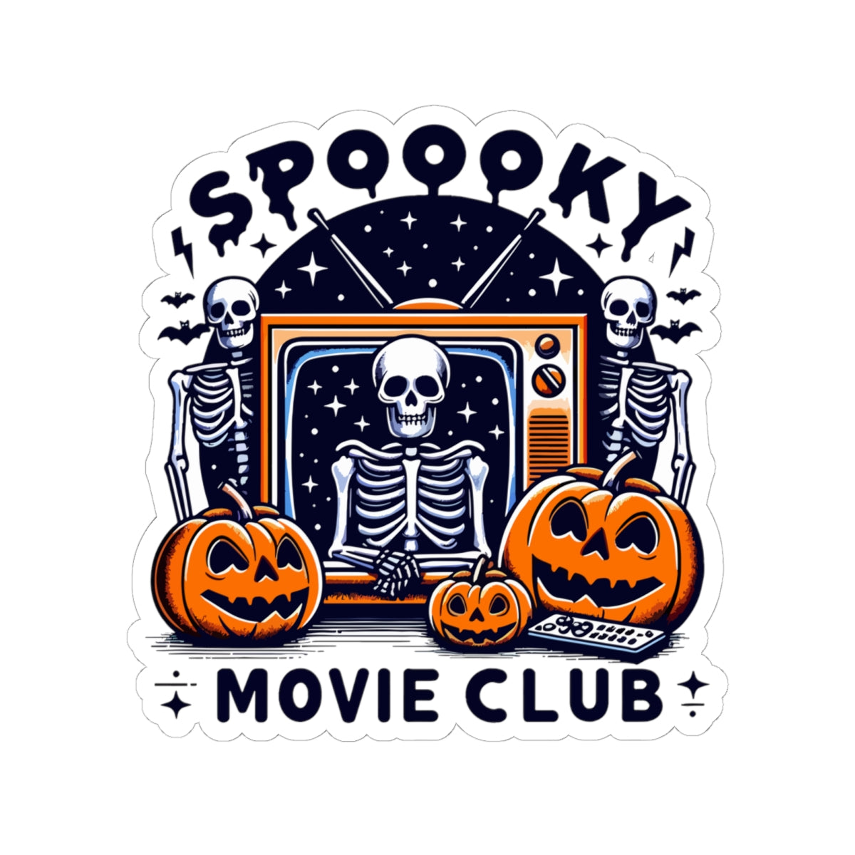 Spoooky Movie Club Themed - Kiss-cut Stickers