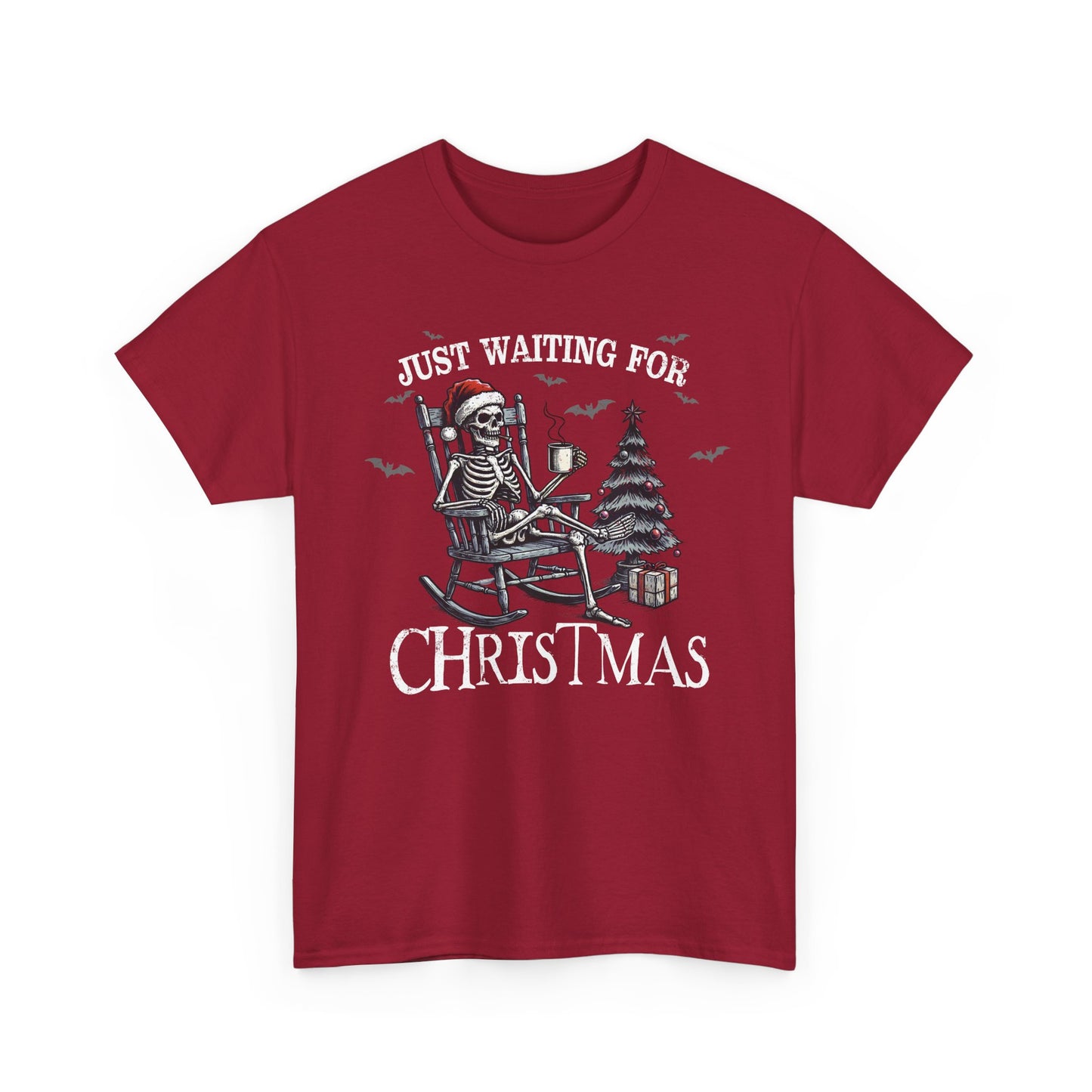 Just Waiting For Christmas Skeleton - Unisex Tee