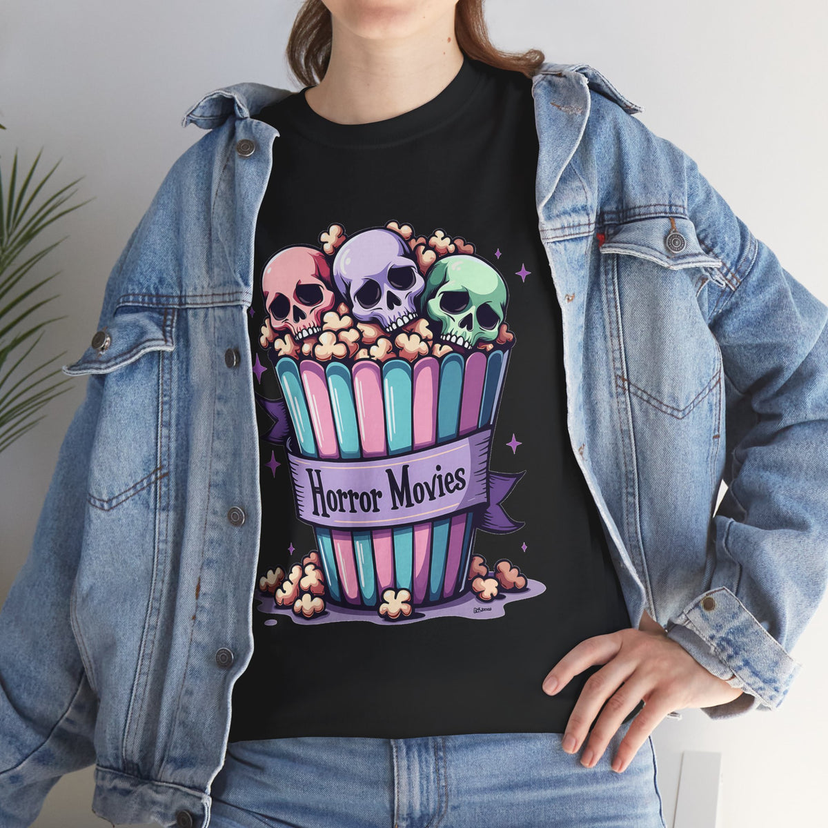 Horror Movies Popcorn Bucket - Unisex Cotton Tee