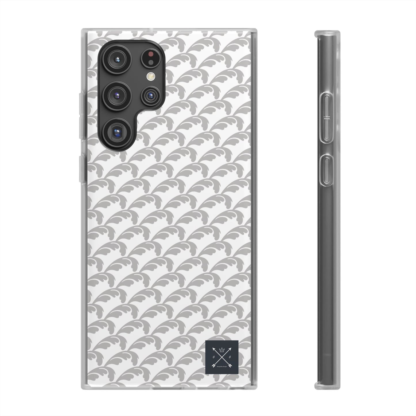 Beautiful Beloved Flourish (silver/white) - Flexi Phone Cases
