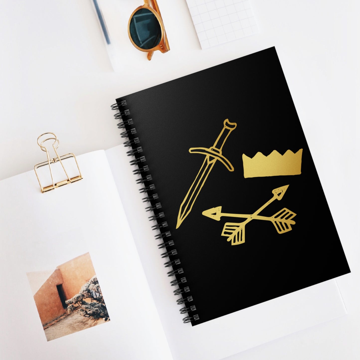 Spiral Notebook - Ruled Line (Gold and Bold Warrior)