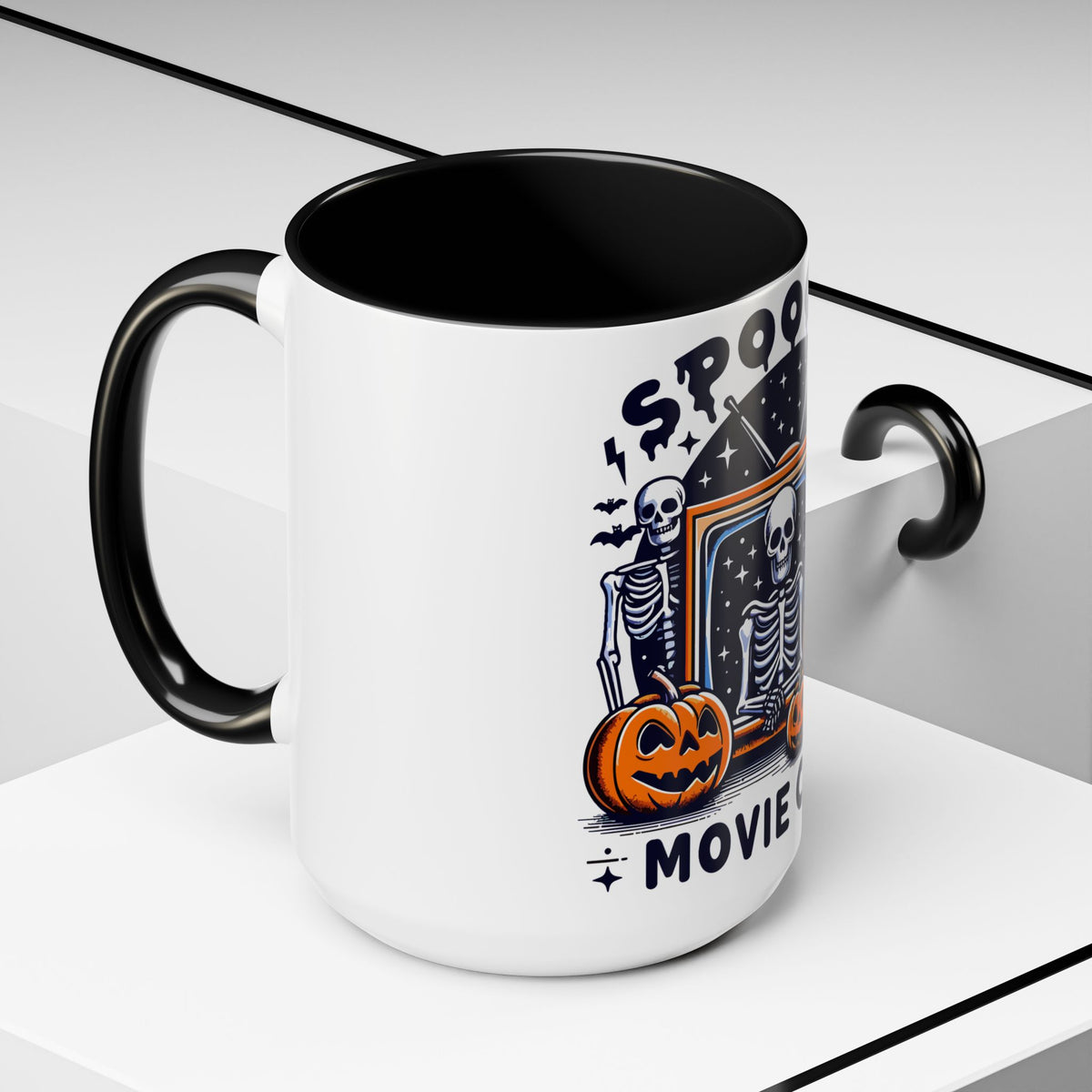 Spoooky Movie Club Skeletons - Color Accent Coffee Mug