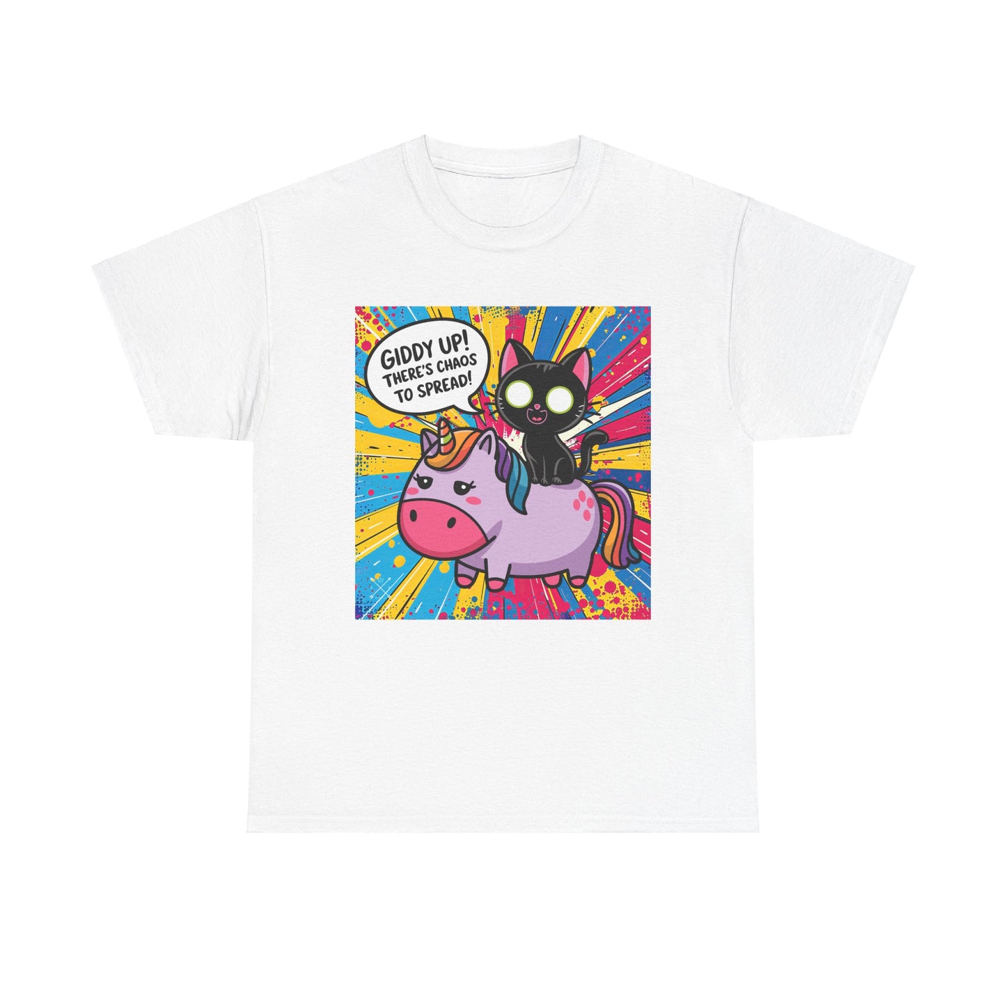 Giddy Up There’s Chaos To Spread - Unisex Heavy Cotton Tee