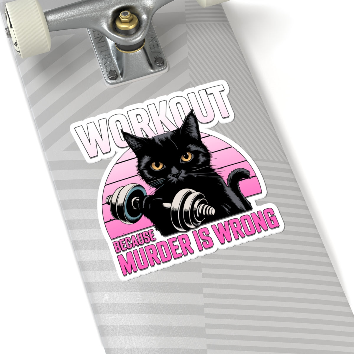 Workout Cat Kiss-Cut Stickers - Fun Fitness Décor