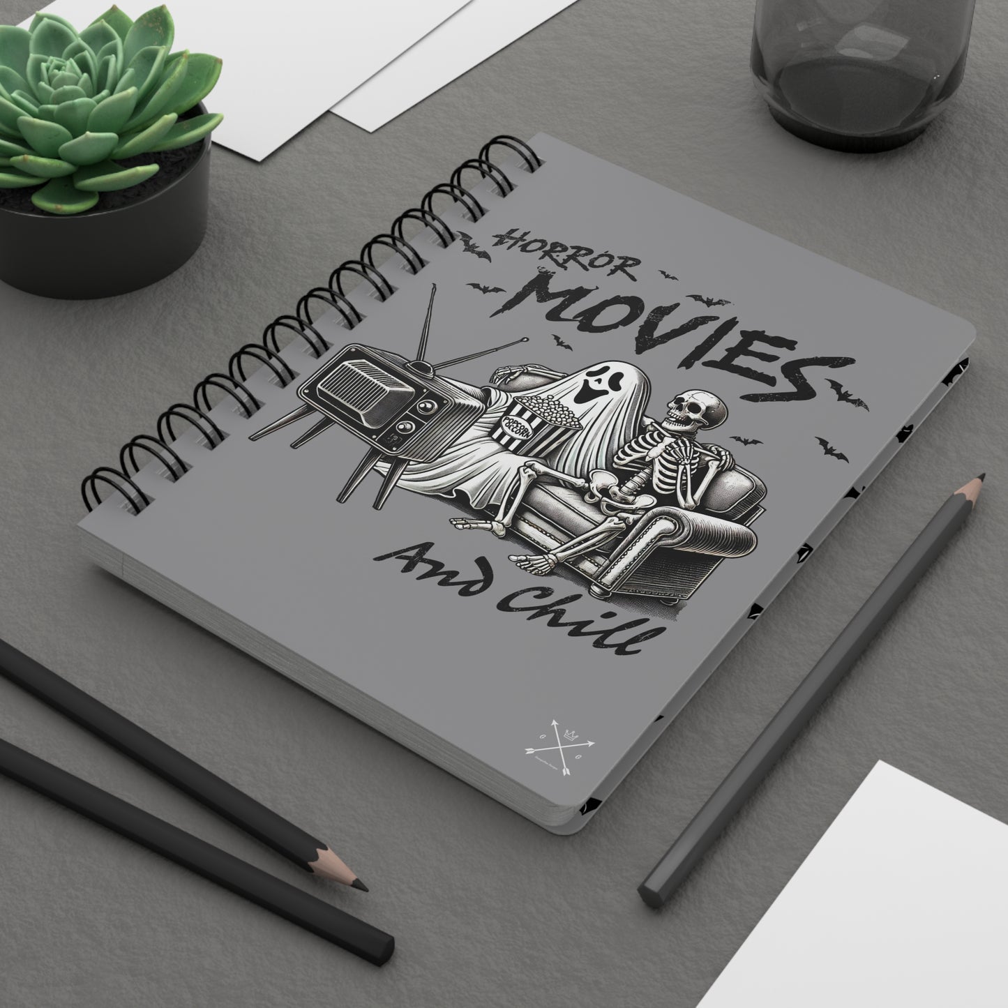Horror Movie Nights and Chill - Spiral Notebook