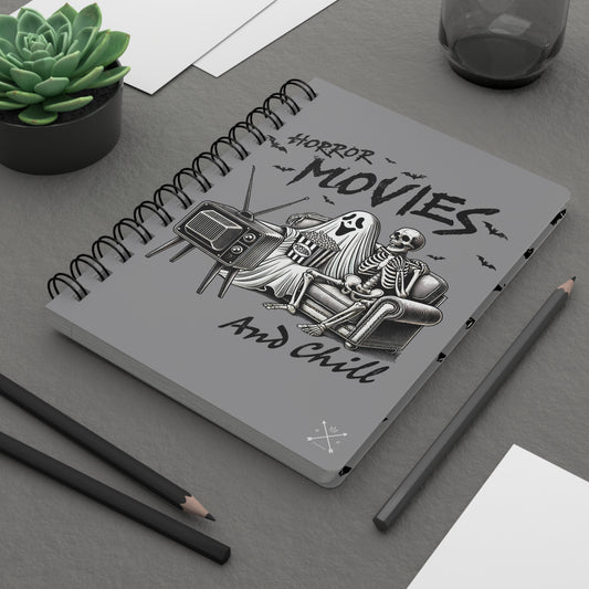 Horror Movie Nights and Chill - Spiral Notebook