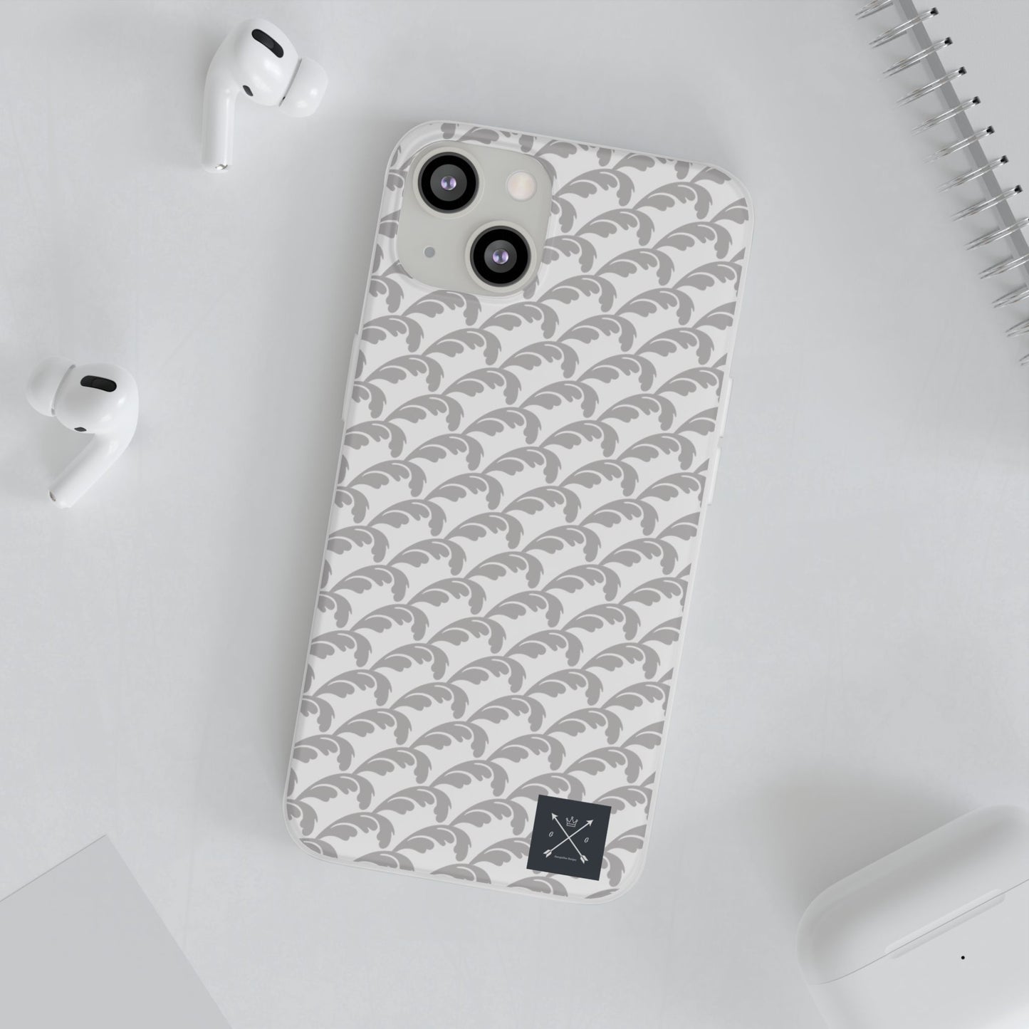 Beautiful Beloved Flourish (silver/white) - Flexi Phone Cases
