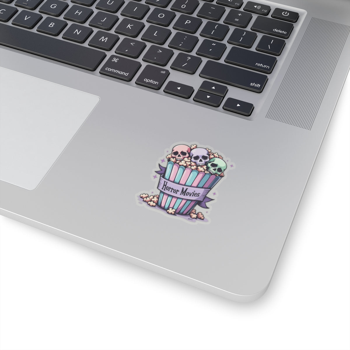 Horror Movies Popcorn Bucket and Skulls - Kiss-Cut Stickers