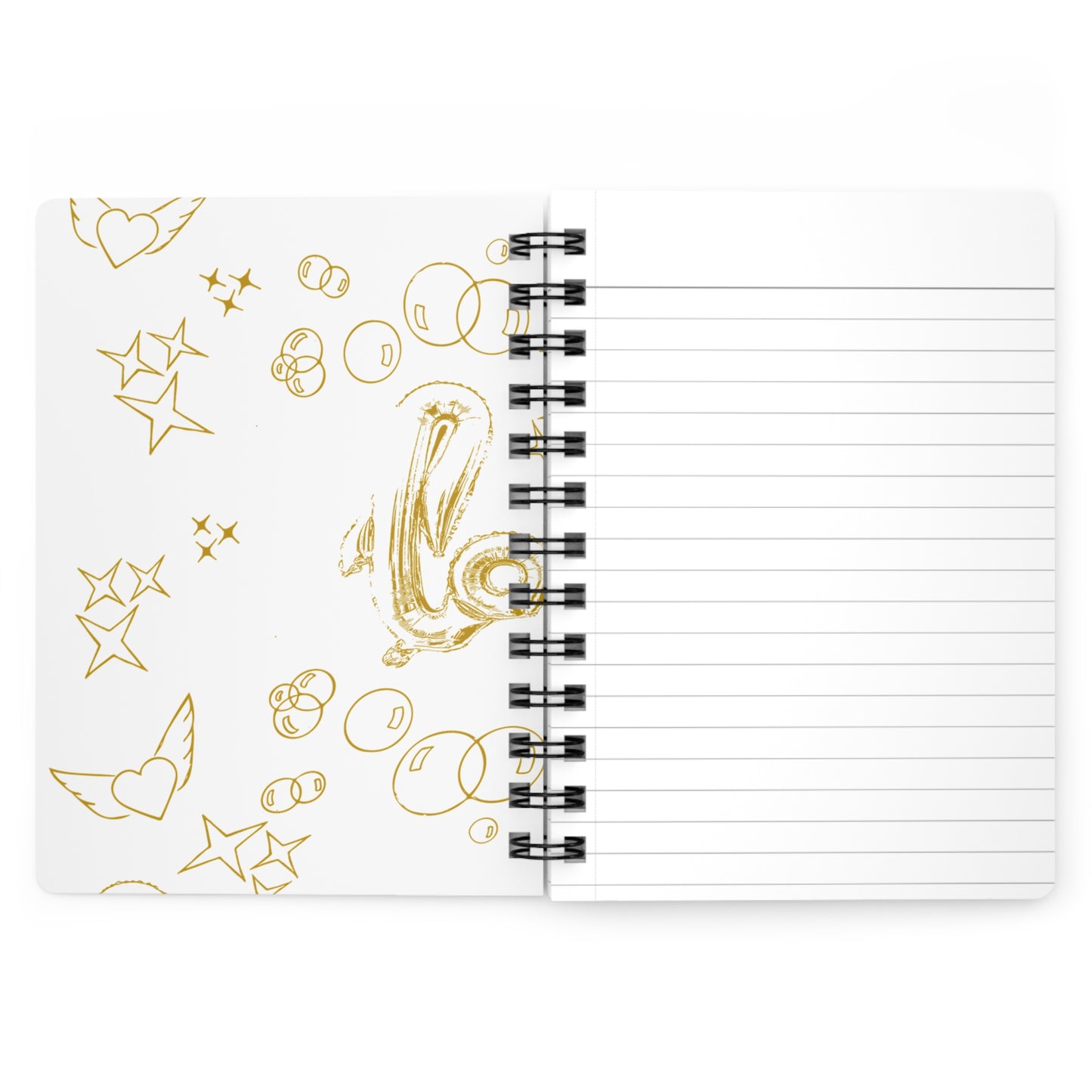 Love is Golden Watercolor (white) - Spiral Notebook - Ruled Line