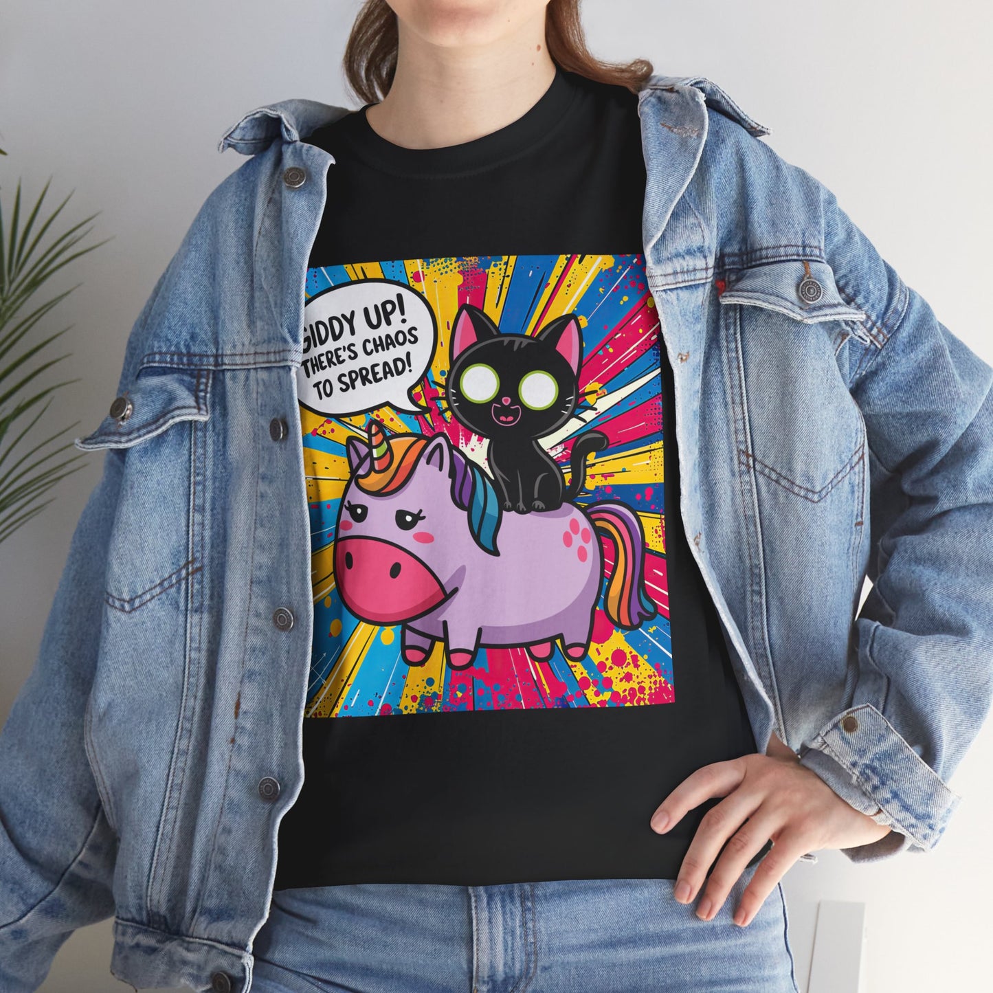 Giddy Up There’s Chaos To Spread - Unisex Heavy Cotton Tee