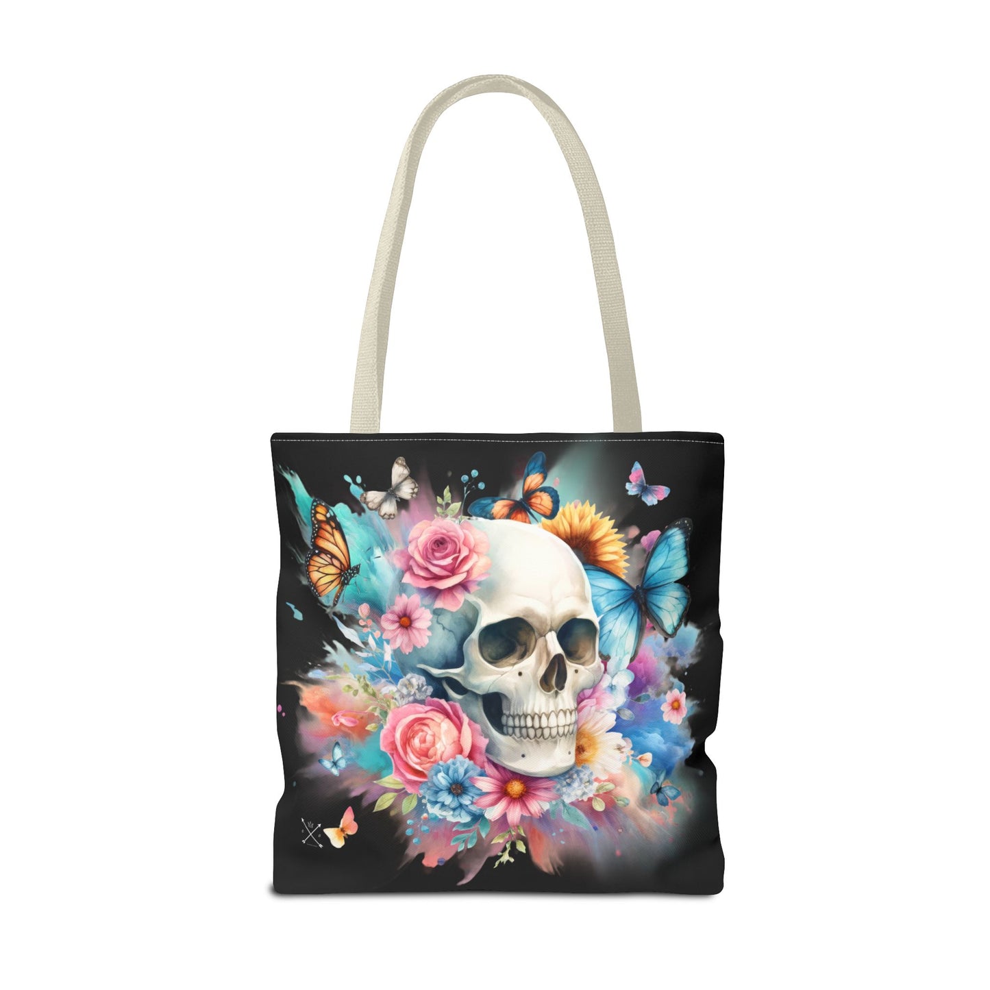 Watercolor Skull and Butterflies - Tote Bag (AOP)
