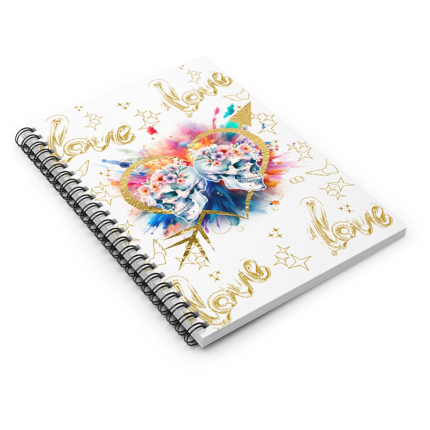 Love is Golden Watercolor - Spiral Notebook - Ruled Line