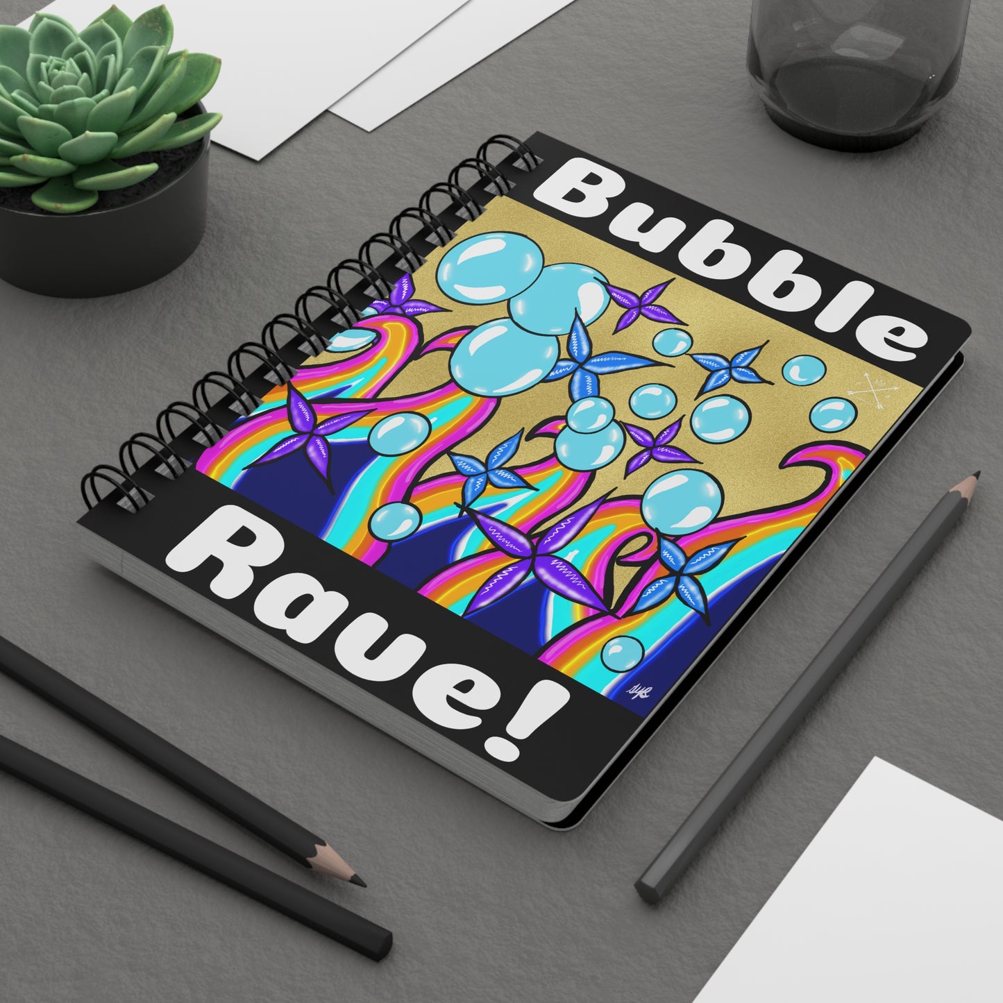 Spiral Notebook - Bubble Rave - Ruled Line