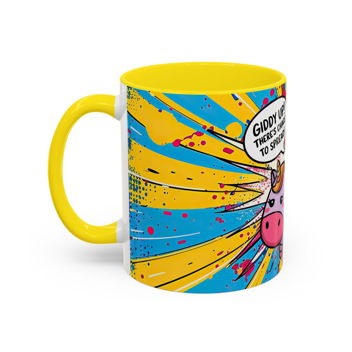 Giddy Up There's Chaos To Spread, Unicorn Cat Design - (11oz or 15oz) Coffee Mug