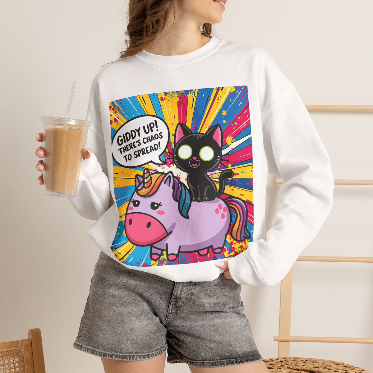 Giddy Up There's Chaos to Spread - Crewneck Sweatshirt