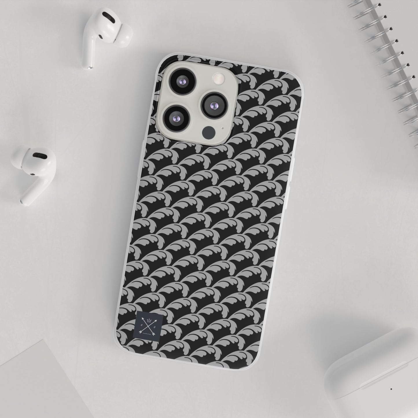 Beautiful Beloved Flourish (silver/black) - Flexi Phone Cases