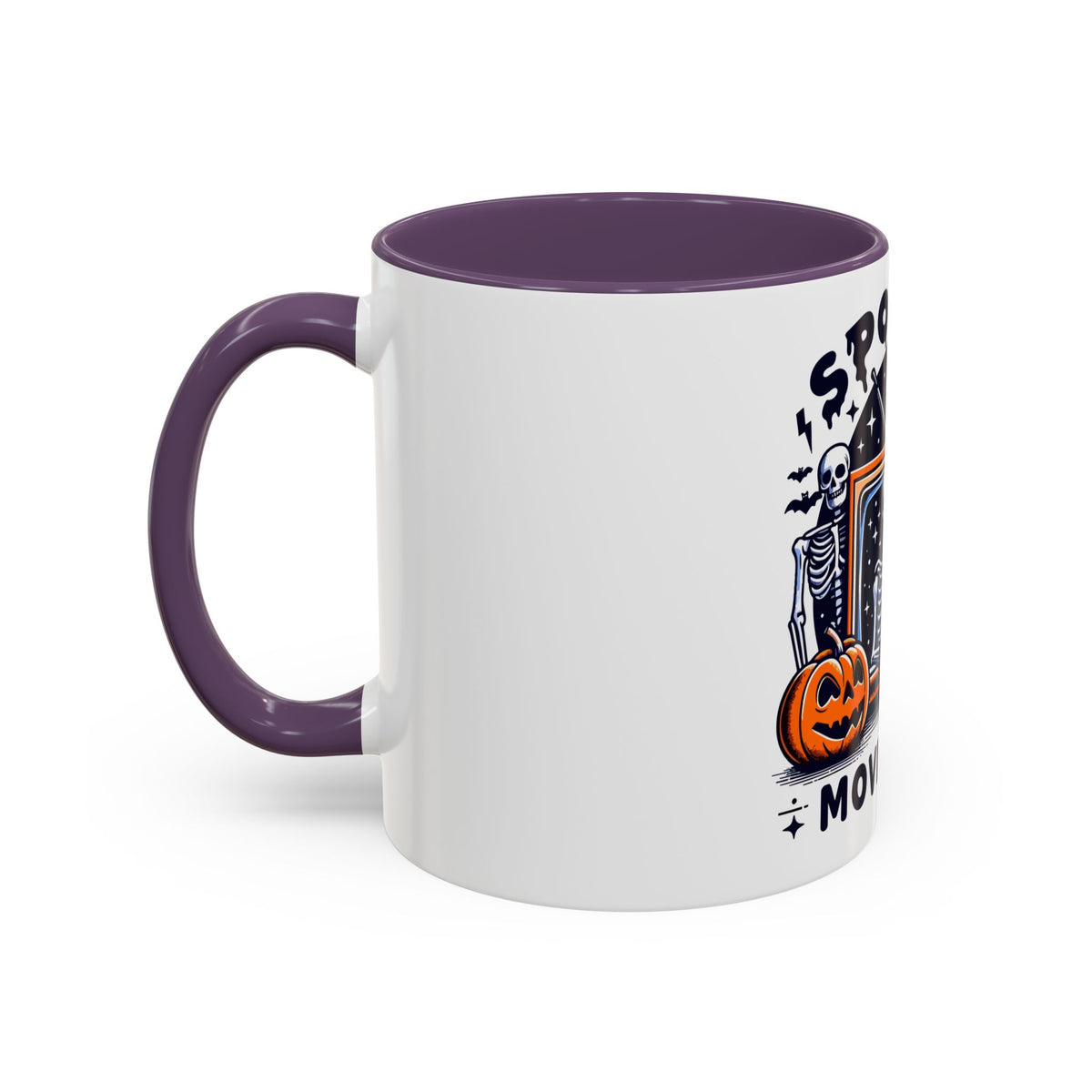 Spoooky Movie Club Skeletons - Color Accent Coffee Mug