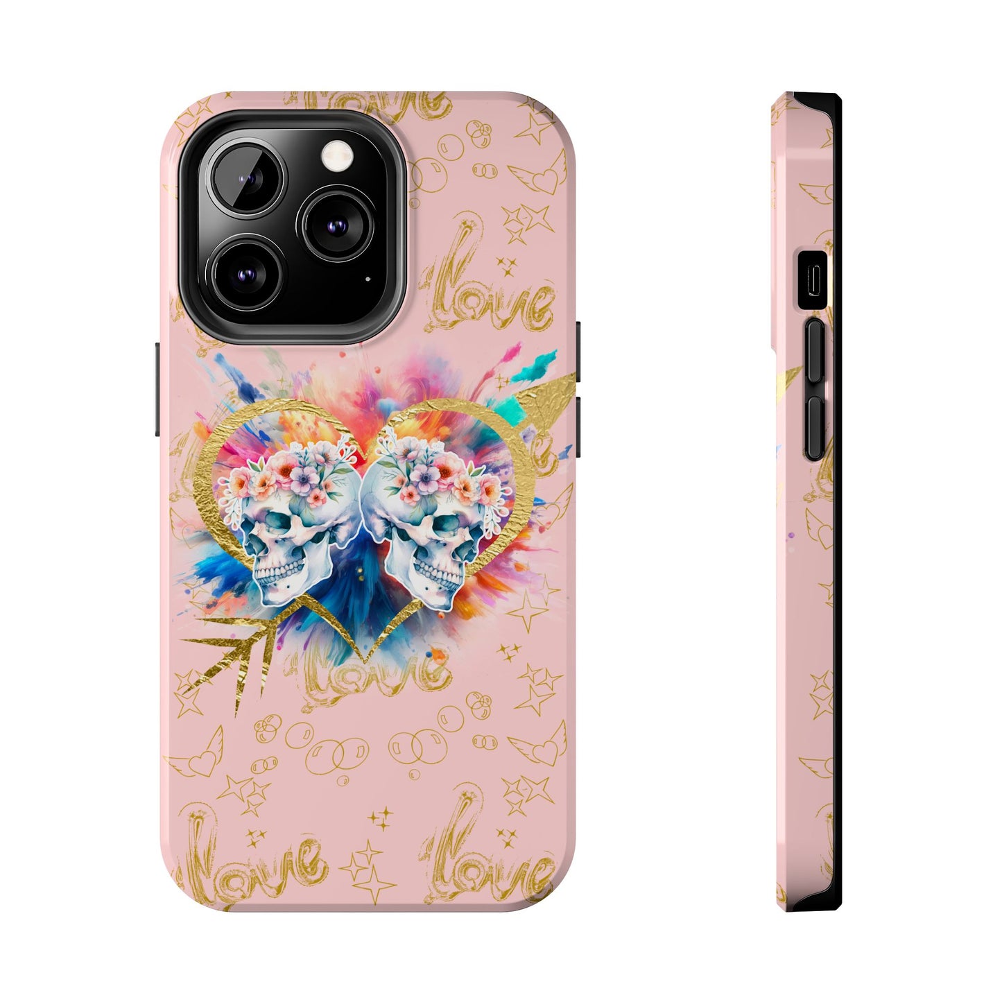 Love is Golden Watercolor (pink) - Tough Phone Cases