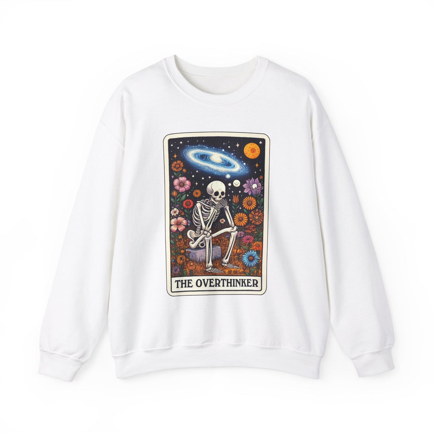 The Overthinker Skeleton Tarot Card - Sweatshirt