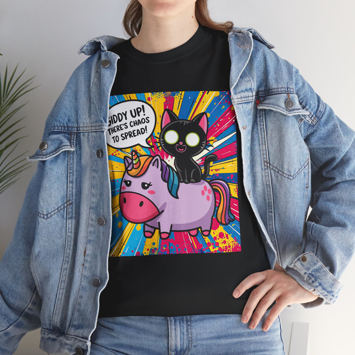 Giddy Up There’s Chaos To Spread - Unisex Heavy Cotton Tee