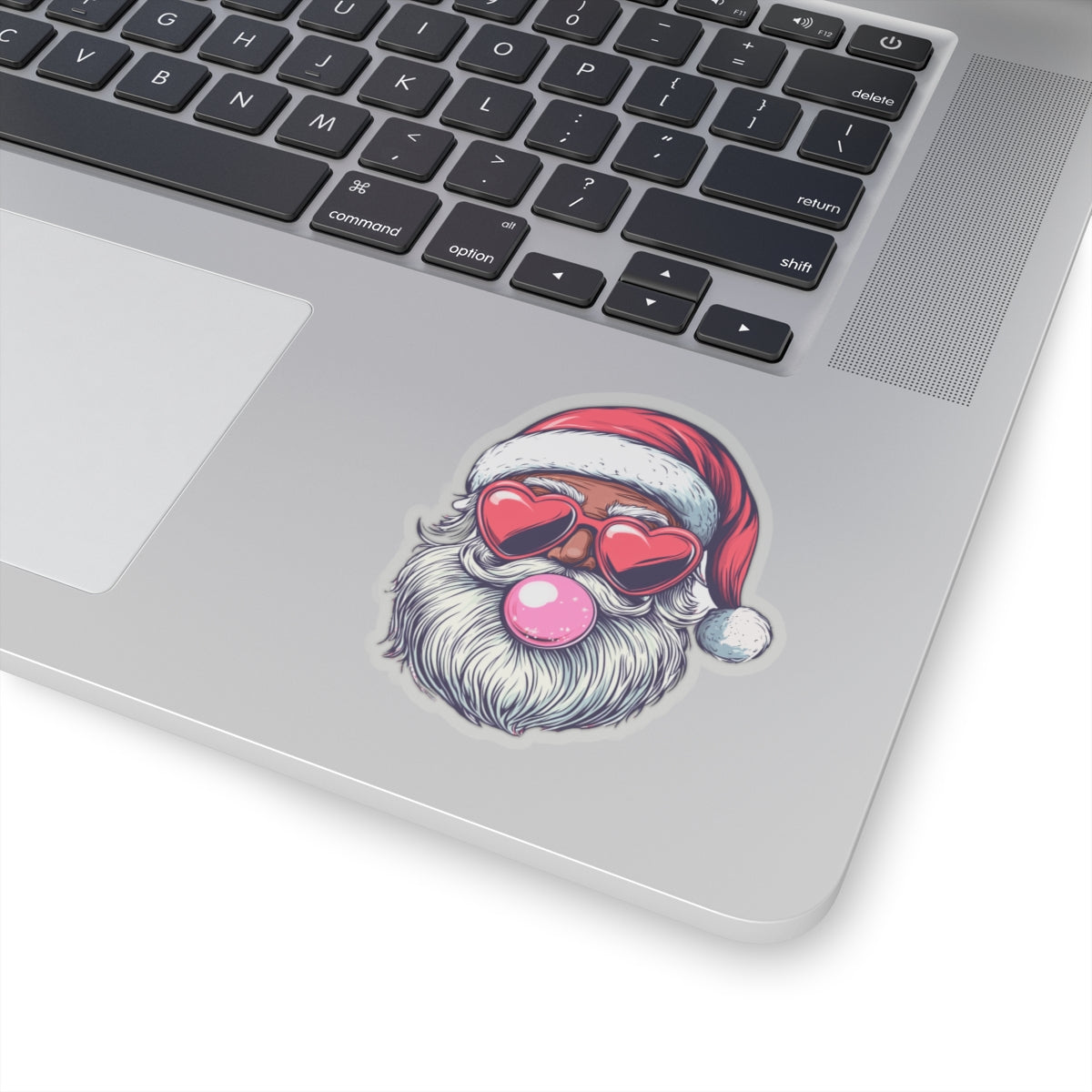 Christmas Stickers - Retro Black Bubblegum Santa