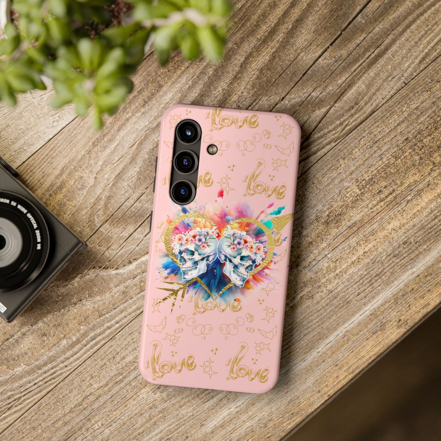 Love is Golden Watercolor (pink) - Tough Phone Cases