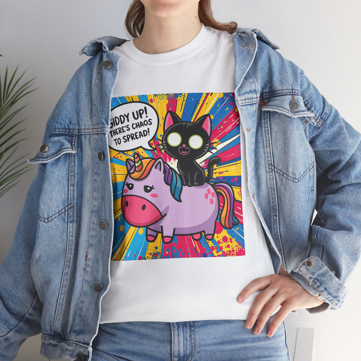Giddy Up There’s Chaos To Spread - Unisex Heavy Cotton Tee
