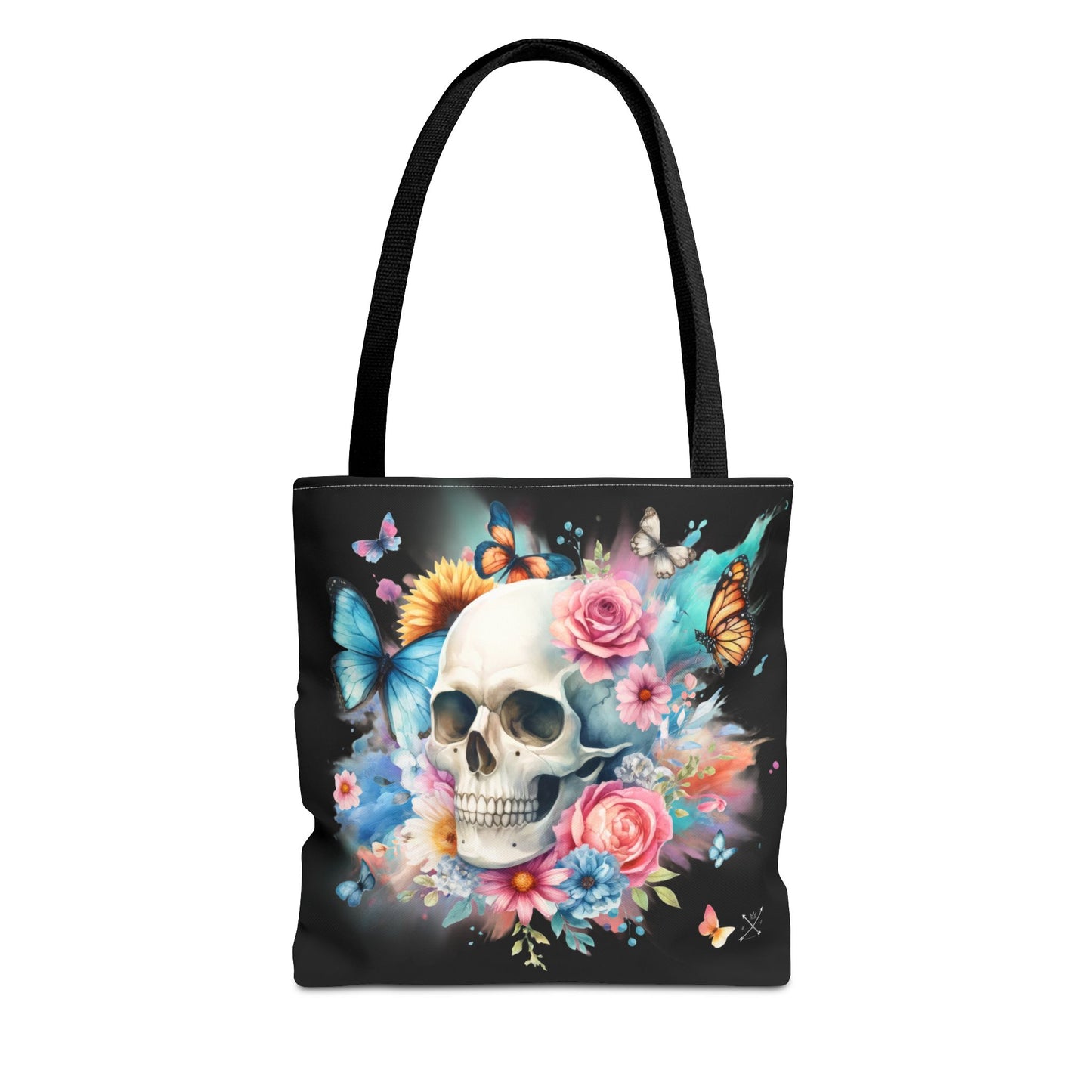Watercolor Skull and Butterflies - Tote Bag (AOP)