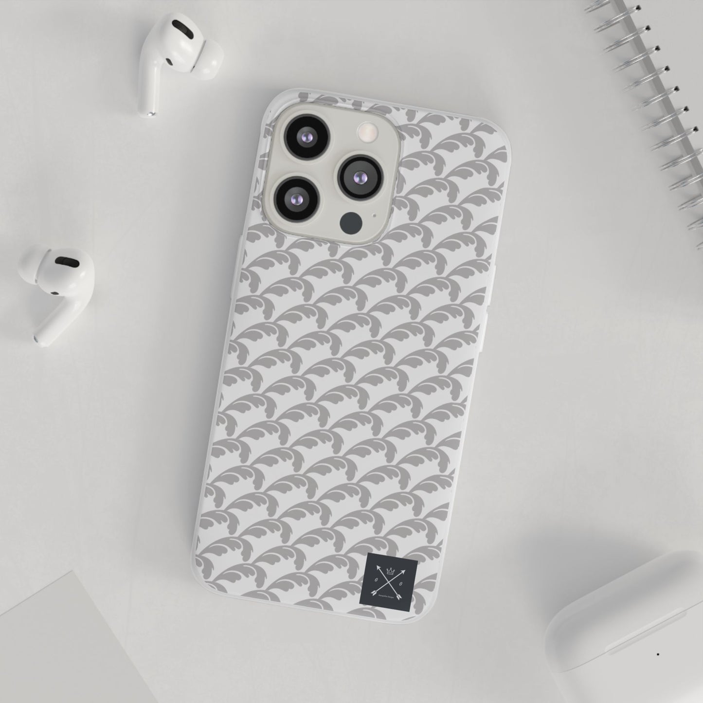 Beautiful Beloved Flourish (silver/white) - Flexi Phone Cases
