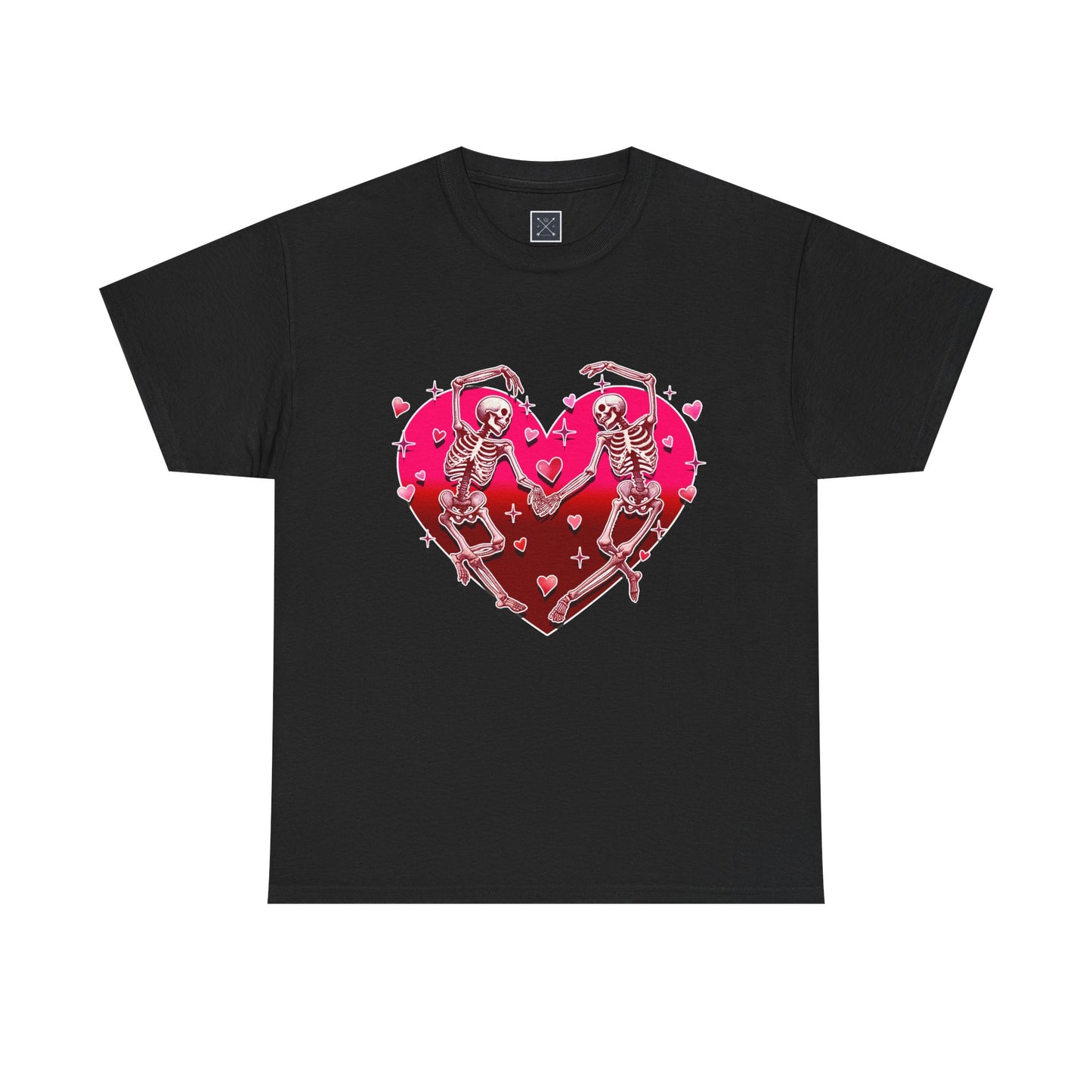 Skeleton Lovers Heart Graphic - Unisex Heavy Cotton T-shirt