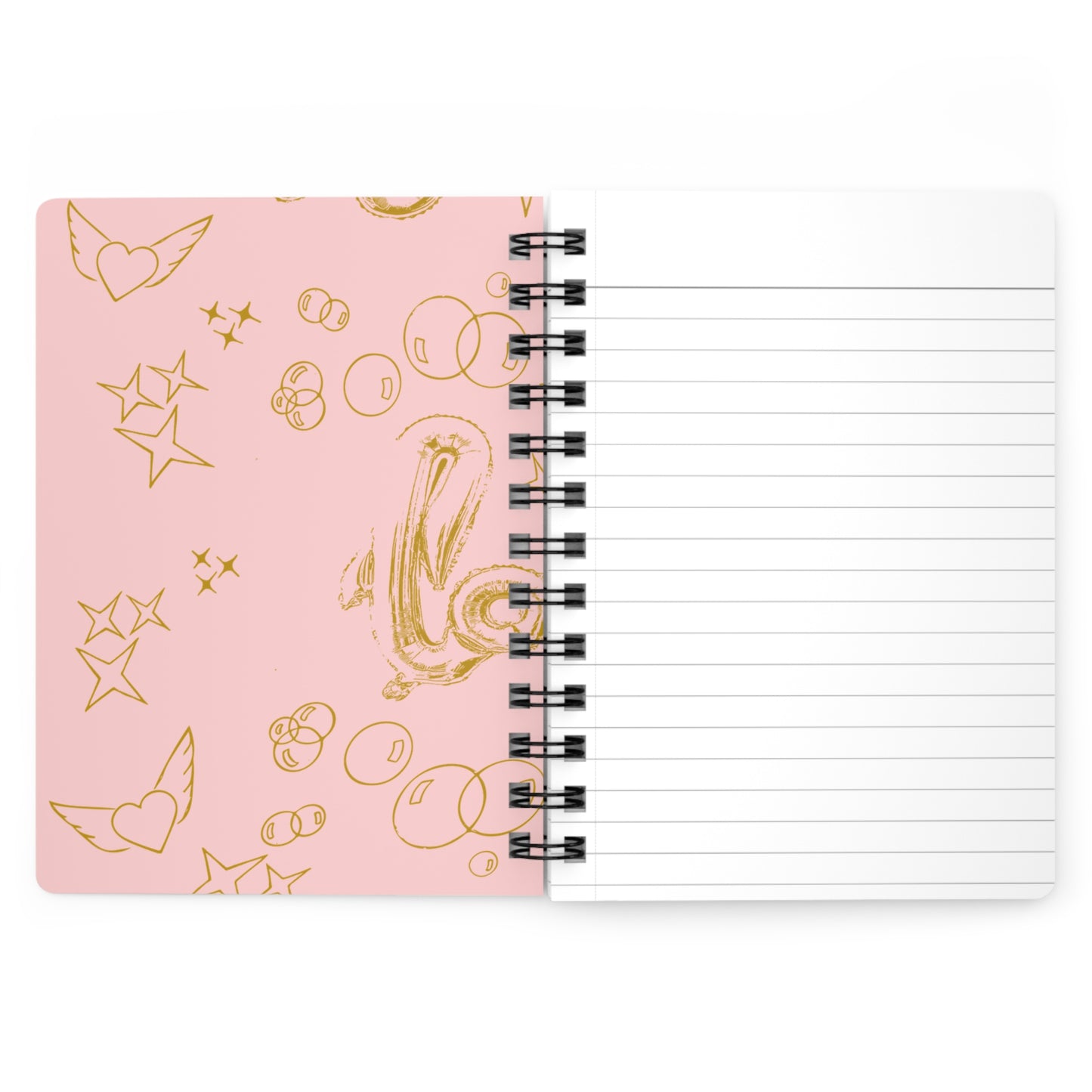 Love is Golden Watercolor (pink) - Spiral Notebook - Ruled Line