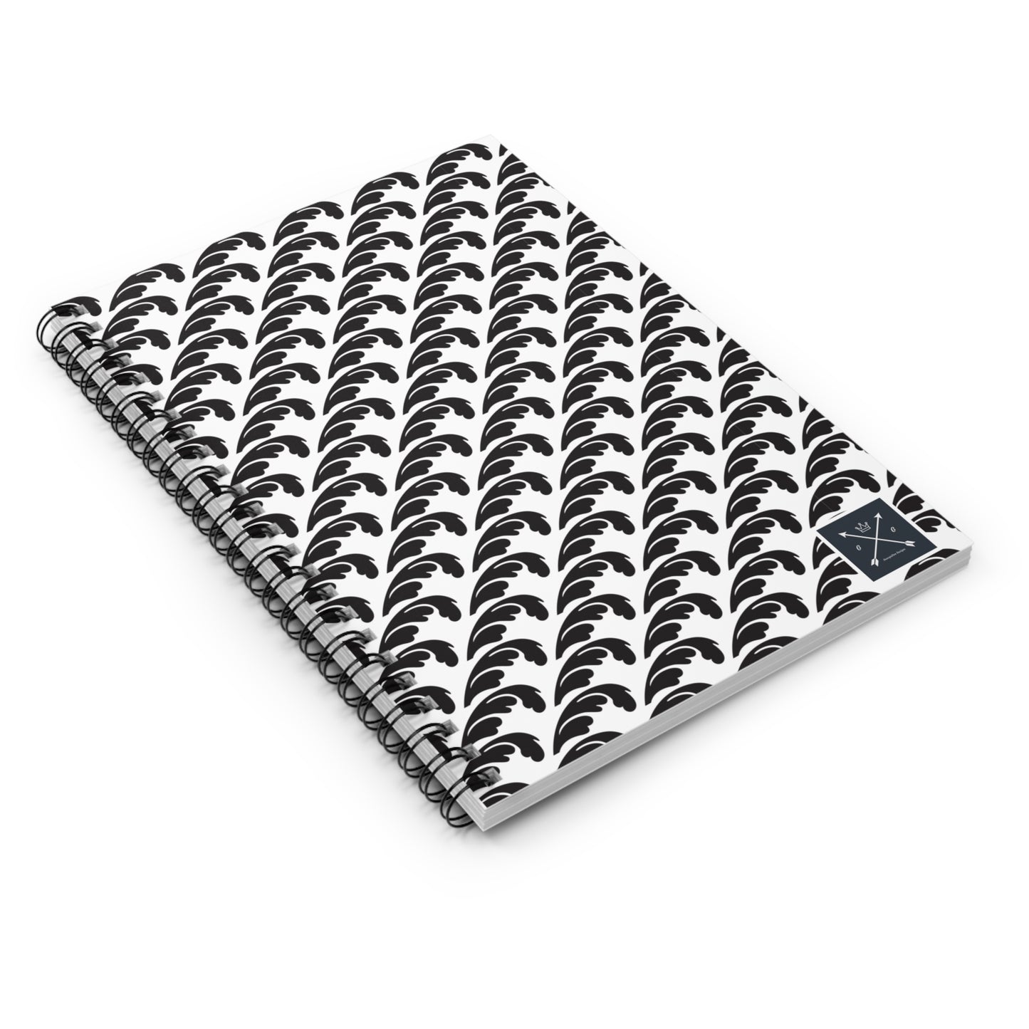 Beautiful Beloved Flourish (black/white) - Spiral Notebook - Ruled Line