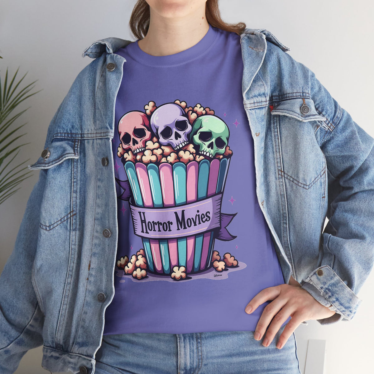 Horror Movies Popcorn Bucket - Unisex Cotton Tee