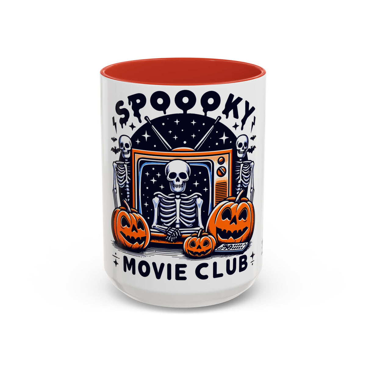 Spoooky Movie Club Skeletons - Color Accent Coffee Mug