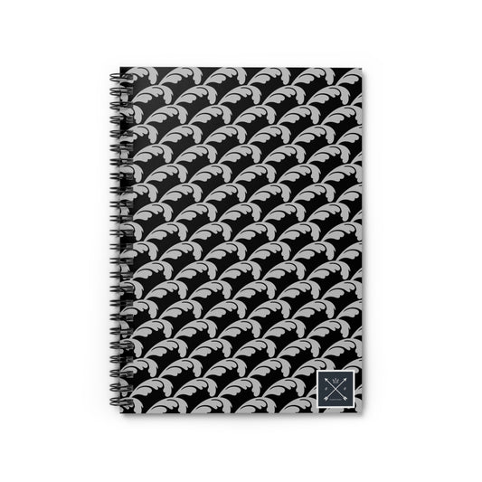 Beautiful Beloved Flourish (silver/black) - Spiral Notebook - Ruled Line